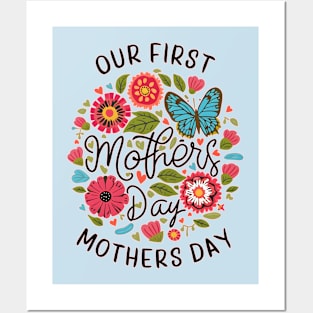 Our first mothers day vintage fun print shirt Posters and Art